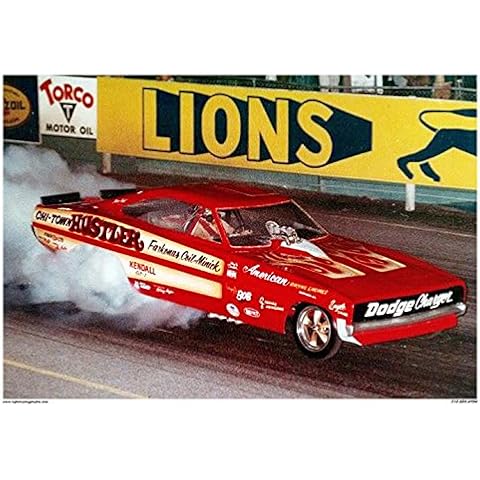 CrashDaddy Chi-Town Hustler Lions Drag Racing Poster 1960's Vintage Type Cover