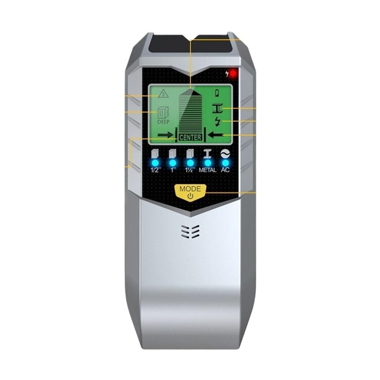 Metalldetektor, Wand SH402 Detektor, Metall Detektor, Handheld Wand Metall Detektor, Wand Interne Metall(Yellow)