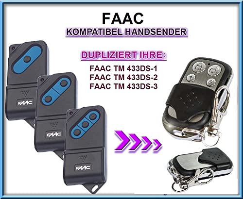 FAAC TM 433DS-1 / TM 433DS-2 / TM 433DS-3 kompatibel handsender / 4-Kanal klone Fernbedienung 433,92Mhz Fixed Code kopiergerät