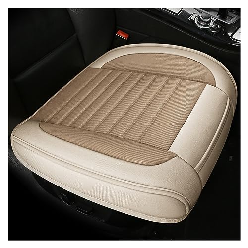 Housse de siège de voiture en lin beige universelle anti-dérapante