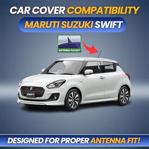 Image of Car Cover for Maruti Suzuki Swift 2011-2017 | 100% Waterproof Heavy-Duty 3-Layer Car Body Cover | All-Weather Rain, UV, Sun & Dust Protection | Custom Fit | Mirror & Antenna Pockets | Navy Blue