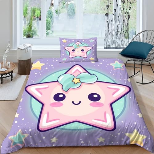 Housse de Couette Pentagramme 3D en Microfibre Super Douce et Finition Premium Single