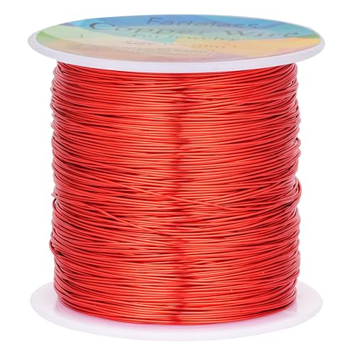 Tarnish Resistant Copper Wires 24 Gauge/0.5mm, 203 Feet, Red