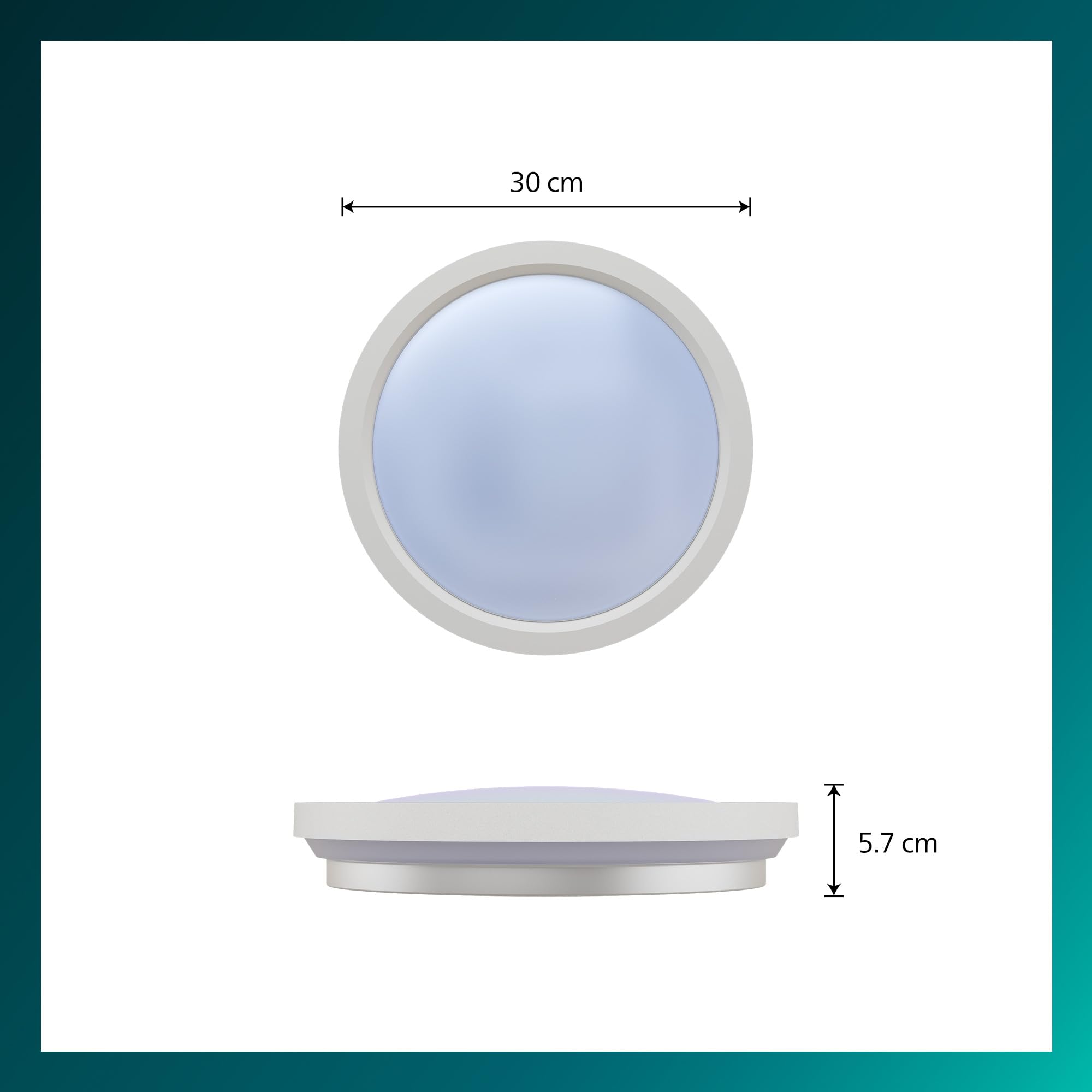 PHILIPS LED Plafoniera con telecomando, Rotonda, 30 cm, luce bianca dimmerabile, senza sfarfallio o abbagliamento, design moderno, Bianca, confezione da 2