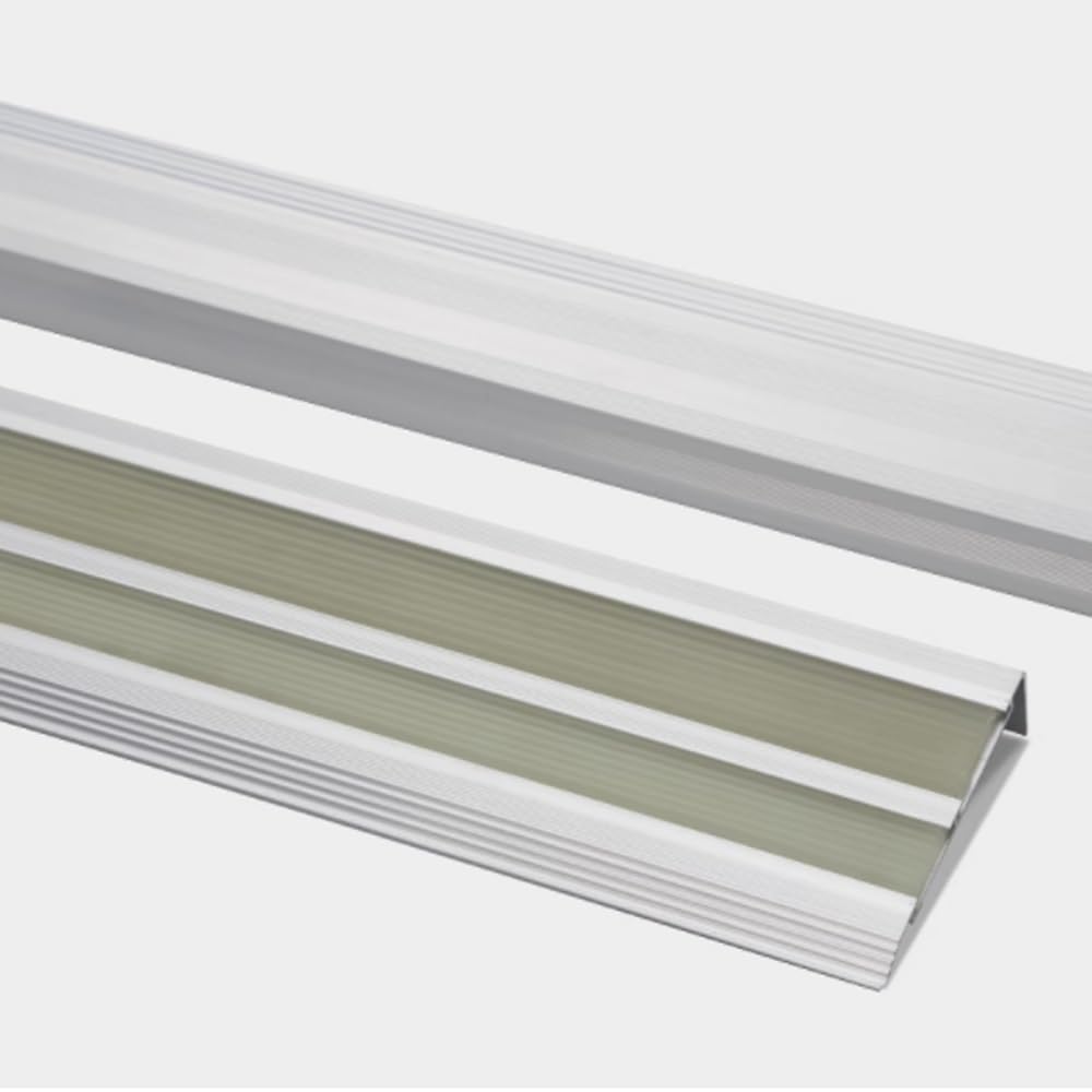 Luminosa Profilo Angolare Profilo per Bordi Scale in Alluminio, 45 50 55 60 70 85mm Profilo Angolare per Scale, Antiscivolo(Black+Green,W60mm)