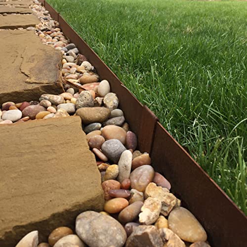 Edge Right - Hammer-In Landscape Edging - 48 Inch Strips - 14-Gauge Cor-Ten Steel - 8 Inch Depth (1 Pack) #TOP6