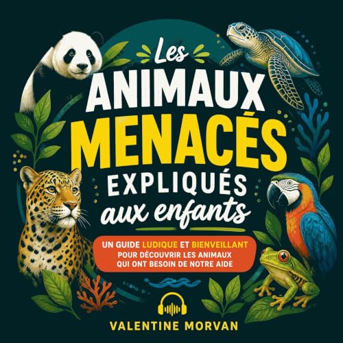 Couverture de Les animaux menac&eacute;s expliqu&eacute;s aux enfants : Un guide ludique et bienveillant pour d&eacute;couvri