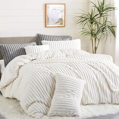 Nayoroom Fluffy Faux Fur Duvet Cover Set Cover