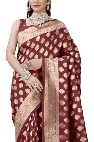 Image of MIRCHI FASHION Women Saree | Banarasi Silk Woven Design Daily Regular Use Sari with Blouse