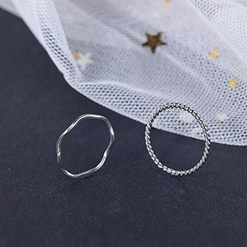 Loyallook 8-14Pcs 1Mm Stainless Steel Women's Plain Band Knuckle Stacking Midi Rings Comfort Fit Silver/Gold/Rose Tone #TOP3