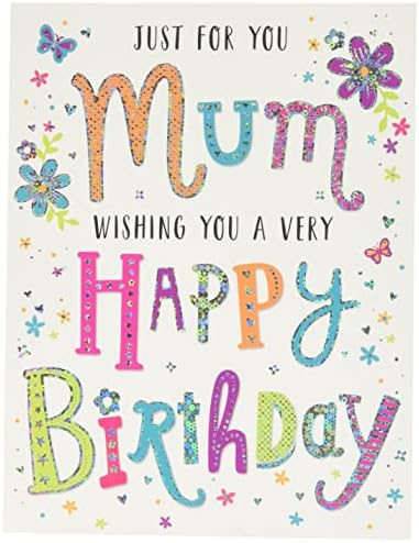 Modern Happy Birthday Card Mum - 8 x 6 inches - Regal Publishing