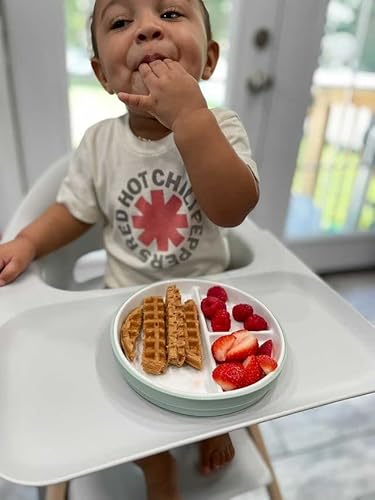 Elk And Friends Kids Porcelain White Plates With Silicone Sleeves | Divided Plates | Suitable For Kids/Toddlers | Microwave & Dishwasher Safe | Non Slip | Snack Dishes #TOP2