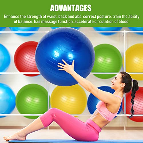 Image of Leyndo 8 Pcs 26 Inch Yoga Exercise Ball Pilates Pregnancy Birthing Fitness Ball with Quick Pump Anti Burst for Improved Posture Balance Yoga Pilates Training
