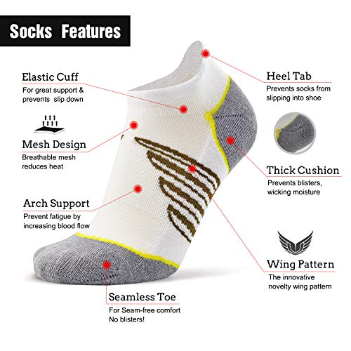 Image of Busy Socks 3 Pack Heavily Cushioned Socks Women No Show, Ultralight Comfort Fit Mesh Ventilating No-show Elite Basketball Volleyball Socks (White, Large)