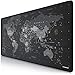 TITANWOLF - XXL Tappetino per Mouse da Gioco - Gaming Mousepad Extra Grande 900 x 400mm - Mousepad Pad con Base in Gomma Antiscivolo - Spessore 3mm - Nero - Modello World Map