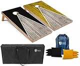 Tailgating Pros Lightweight Pyramid Design Cornhole Board Set w/Bean Bags and Carrying Case - 4'x2' Regulation Cornhole Game
