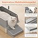 Lifewit 28L Katzenklo Edelstahl Katzenklo Offen 60x40x30 cm mit Schaufel & Pedal, katzentoilette XXL katzenklo groß ohne Deckel für große Katzen, für Wohnzimmer, Schlafzimmer, grau