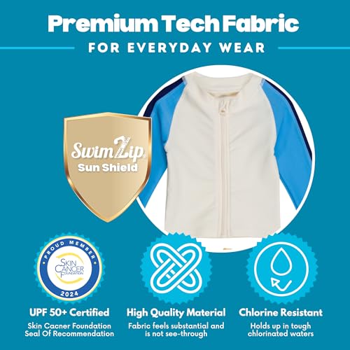 Image of SwimZip Boys' Long Sleeve Rash Guard & Swim Shorts Set - UPF 50+ Sun Protection