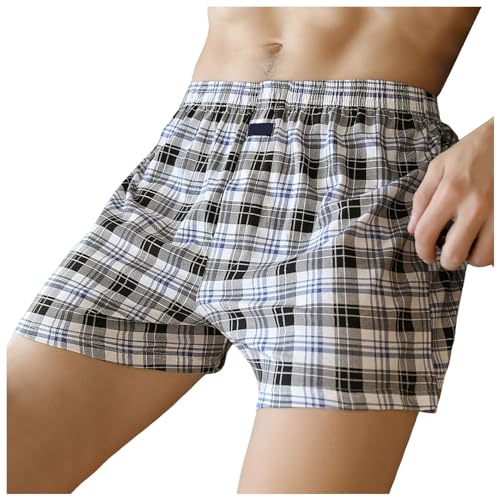 Mens Loose Boxers Short Classic Fit Stripped Boxer Shorts Sleep Pajamas Boxer Briefs With Elastic Waistband