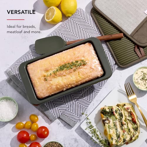 KitchenAid Nonstick Swiss Engineered Aluminized Steel Loaf Pan, Dishwasher Safe, 9 x 5 Inch, Evergreen - image 4