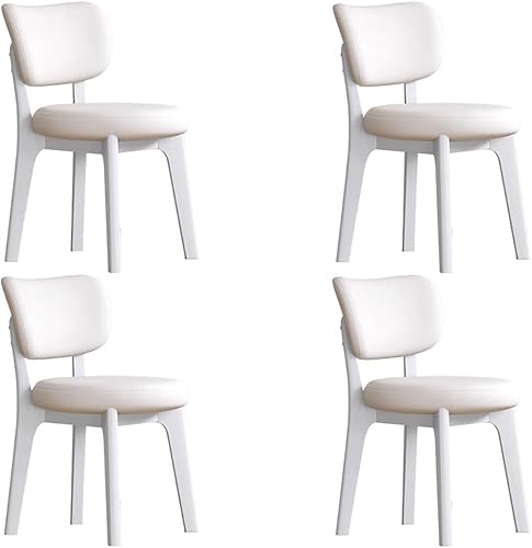 Miniatura 32 de YVYKFZD Juego de sillas de comedor, sillas de cocina sin brazos de madera, silla de comedor con respaldo curvo, silla tapizada de cuero para sala de