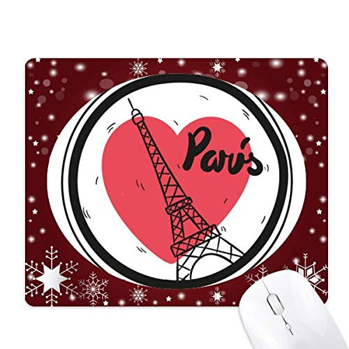 Tapis de souris Tour Eiffel et flocons de neige cadeau souvenir de France