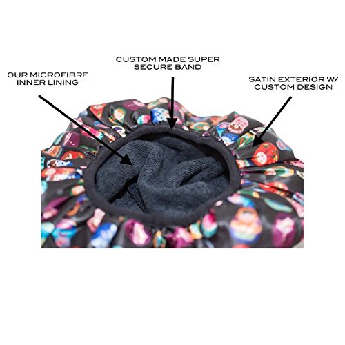Dilly's Collections Luxury Shower Cap - Triple Layer Microfiber Inside With Extra Protection - Saves The Blow Wave - Cupcakes Design Shower Cap For Women
