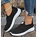 AYziemezm Womens Slip on Walking Shoes Lightweight Breathable Sneakers Non Slip Comfort Sock Shoe Athletic Gym Workout Sneaker Mesh Casual Fashion Shoes Comfortable Walking Running Sneakers Black