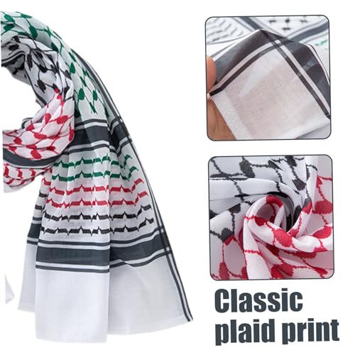 Palestine Scarf 53.9 * 53.9inch Polyester Arab Palestinian Keffiyeh Geometric Printed Saudi Dubai Turban for Men4
