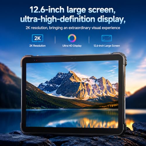 Image of Yeyoo 12.6 inch Rugged Tablet Win 11 Pro, IP67 Waterproof Dustproof Industrial Tablet PC, Intel N100 16GB+128GB , High-Precision GPS, WiFi+BT, 8000mAh Battery (12.6 inch /1255U /16+128 /4G /GPS /2D /5600mha)