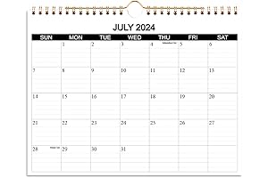 2024-2025 Black Calendar, 8.5x11 Blank Calendar for 15 Months