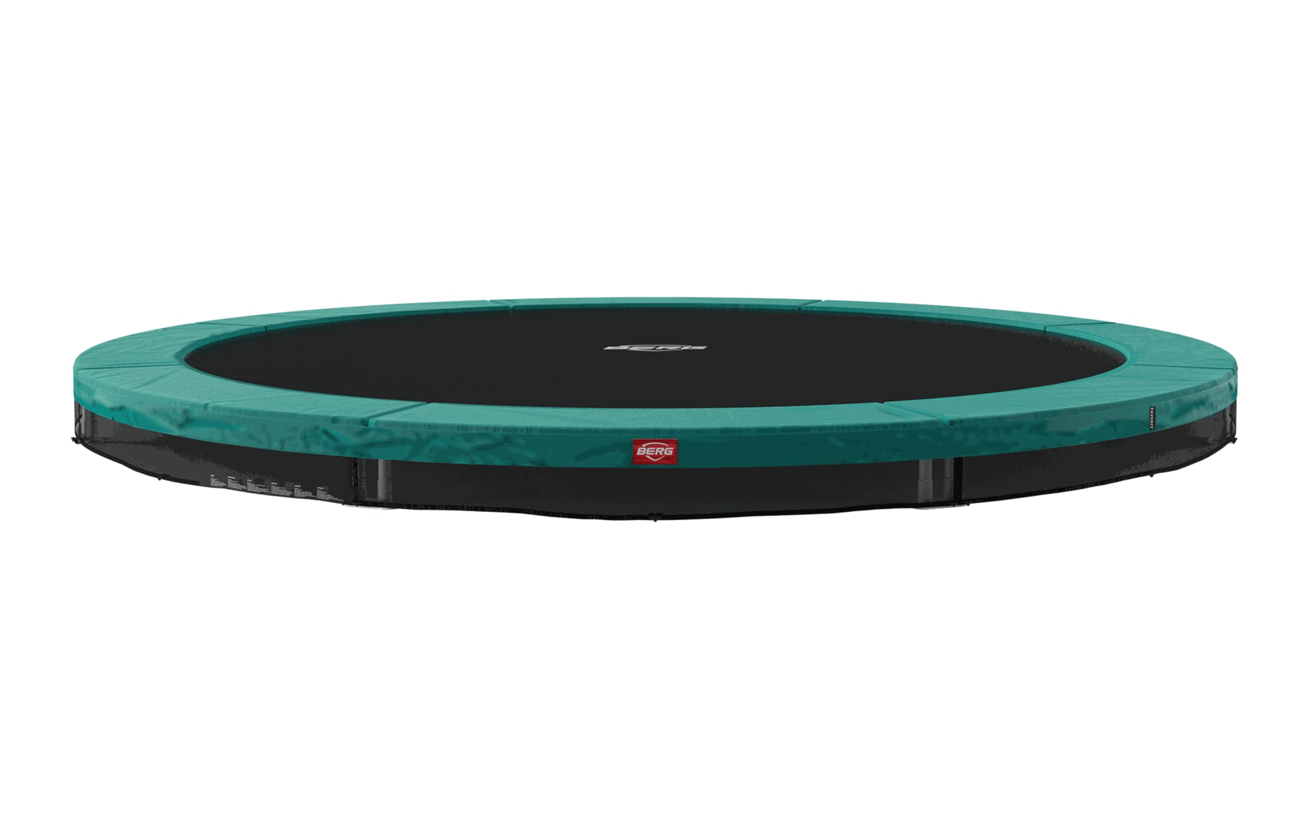 BERG Favorit InGround Trampolino rotondo | Tecnologia Airflow per il 50% in più | molle SoloSpring | bordo protettivo resistente ai raggi UV | telaio in acciaio zincato | resistente alle intemperie e