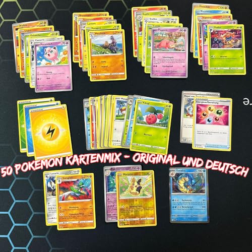 GameYard24 50 Pokemon Kartenmix - original und deutsch - ideal für Kinder und Erwachsene Versandschutz