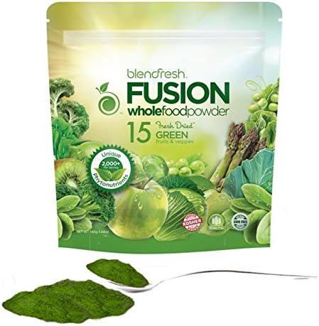 Superfood & Whole Food Powder | Vegan. Gluten Free. Non-GMO | 15 Green Fruits & Vegetables | Helps Build Strong Bones, Muscles and Teeth | 2,000 Phytonutrients/Serving | 20 Servings | by Blendfresh.