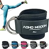 AOHO MOOON Ankle Strap for Cable Machine Attachments, Gym Accessories for Women and Men, Neoprene Ankle Cuffs for glute Kickback, Leg Workouts ande Booty Hip Abductors Exercise