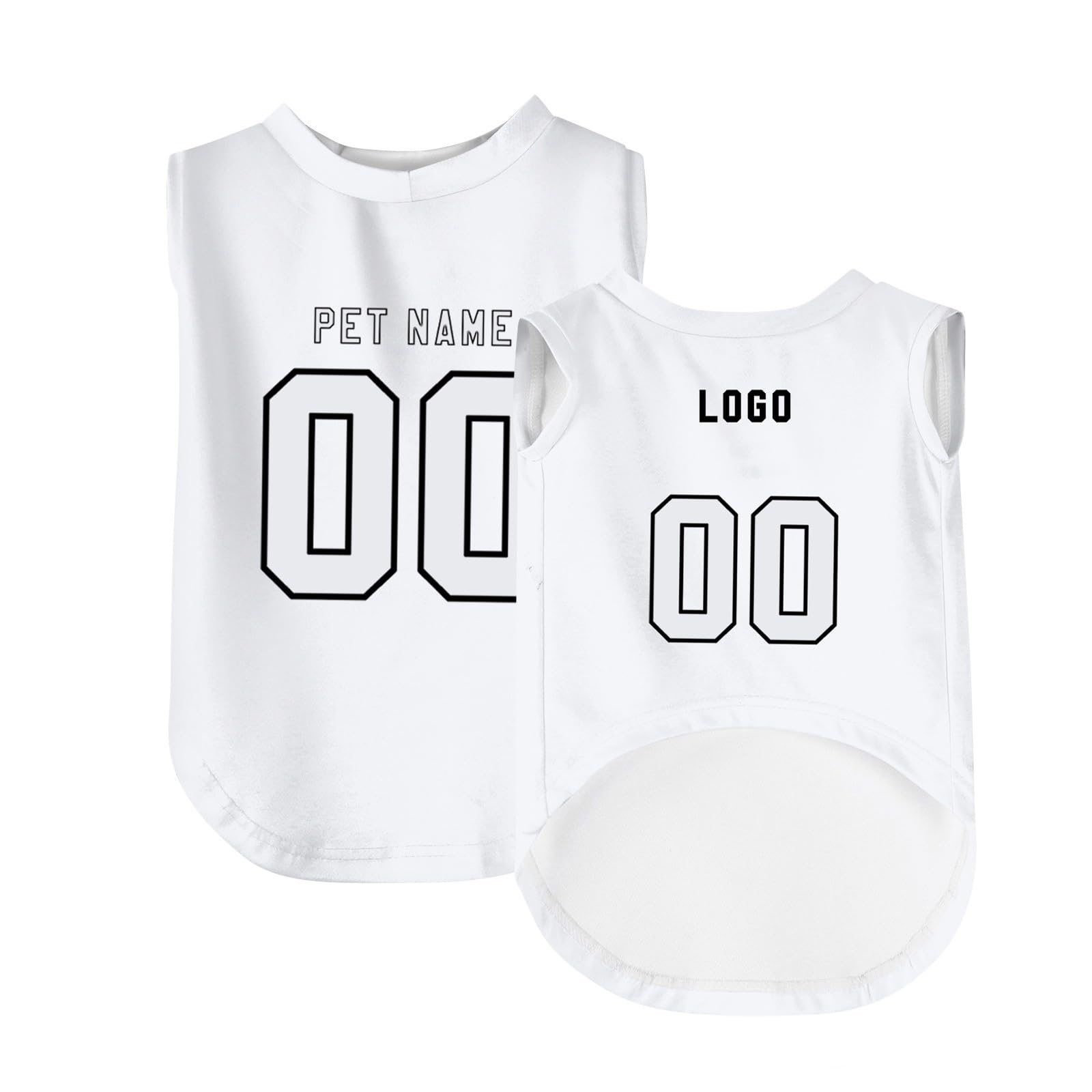 Custom Dog Tank Top Sleeveless Football Tee, Dog Football Jersey with Name Number Logo, Personalized Sports Fan Pet Jerseys Clothes for Small Medium Large Cat Dog Pet