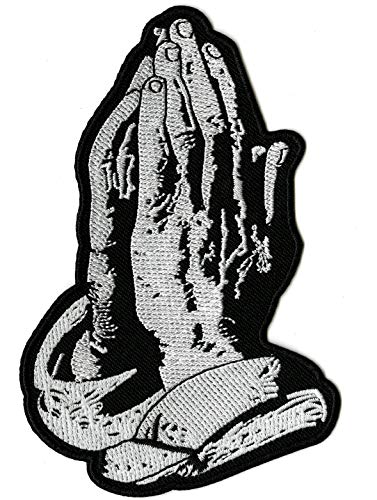 Praying Hands Patch | Religious Christian Iron or Sew On | Medium 5 | 3D Embroidered Patches - by Nixon Thread Co.