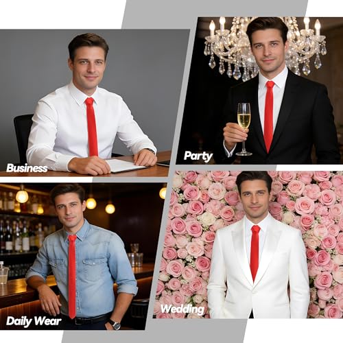 Image of Skinny Tie Men Women 2 inch (5CM) Slim Necktie Solid Thin Ties Formal