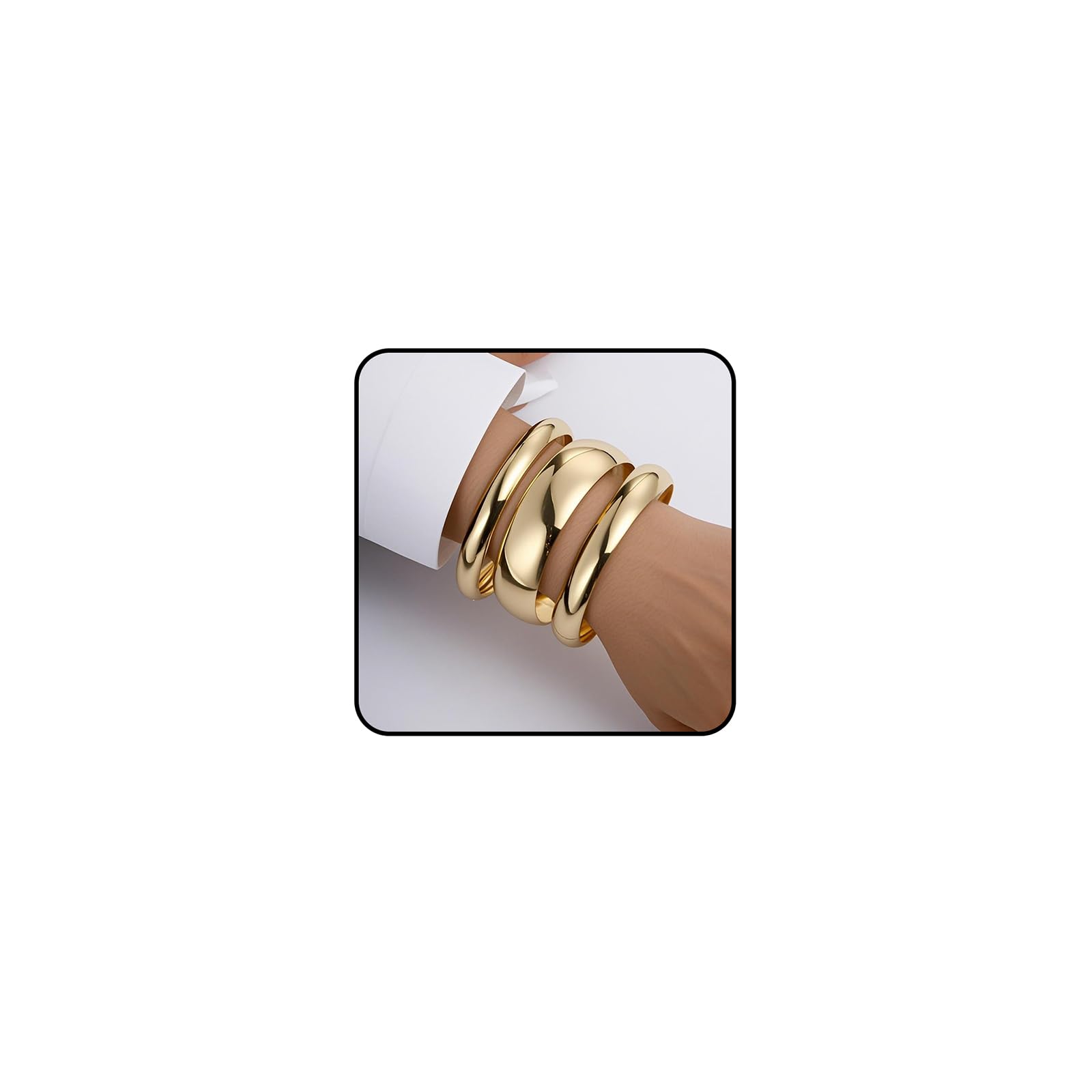 LOCCY pulseras doradas para mujer, brazaletes gruesos dorados, pulseras apilables doradas, pulsera llamativas dorads, joyas para bodas y fiestas de cumpleaños