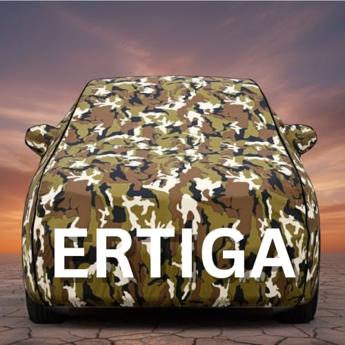 Image of Premium Jungle Print Series 100% Waterproof Car Body Cover for Ertiga Cover (All Models) with Mirror Pockets | Triple Stitched, Elastic, Custom Fit, Heat Resistant, Anti-Dust, All-Weather Cover