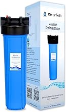 RiverSoft ASP-20-HV1 Sediment Filter Assembly | 1 Micron Spun Cartridge | Water Tank Filter for Home | Mainline Installation for 1 HP/2 HP Motor (20 inch, 1 inch Inlet/Outlet, Blue, PP)