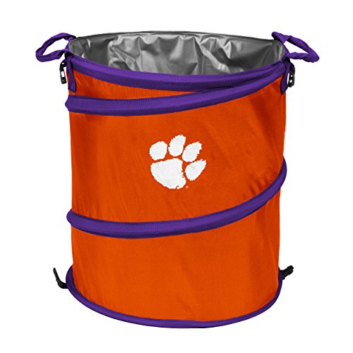 NCAA Clemson Tigers Adult Collapsible 3-in-1 Trash Can, Orange