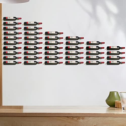 XMANTSEA Wine Rack Wall Mounted, Black Metal Iron Hanging