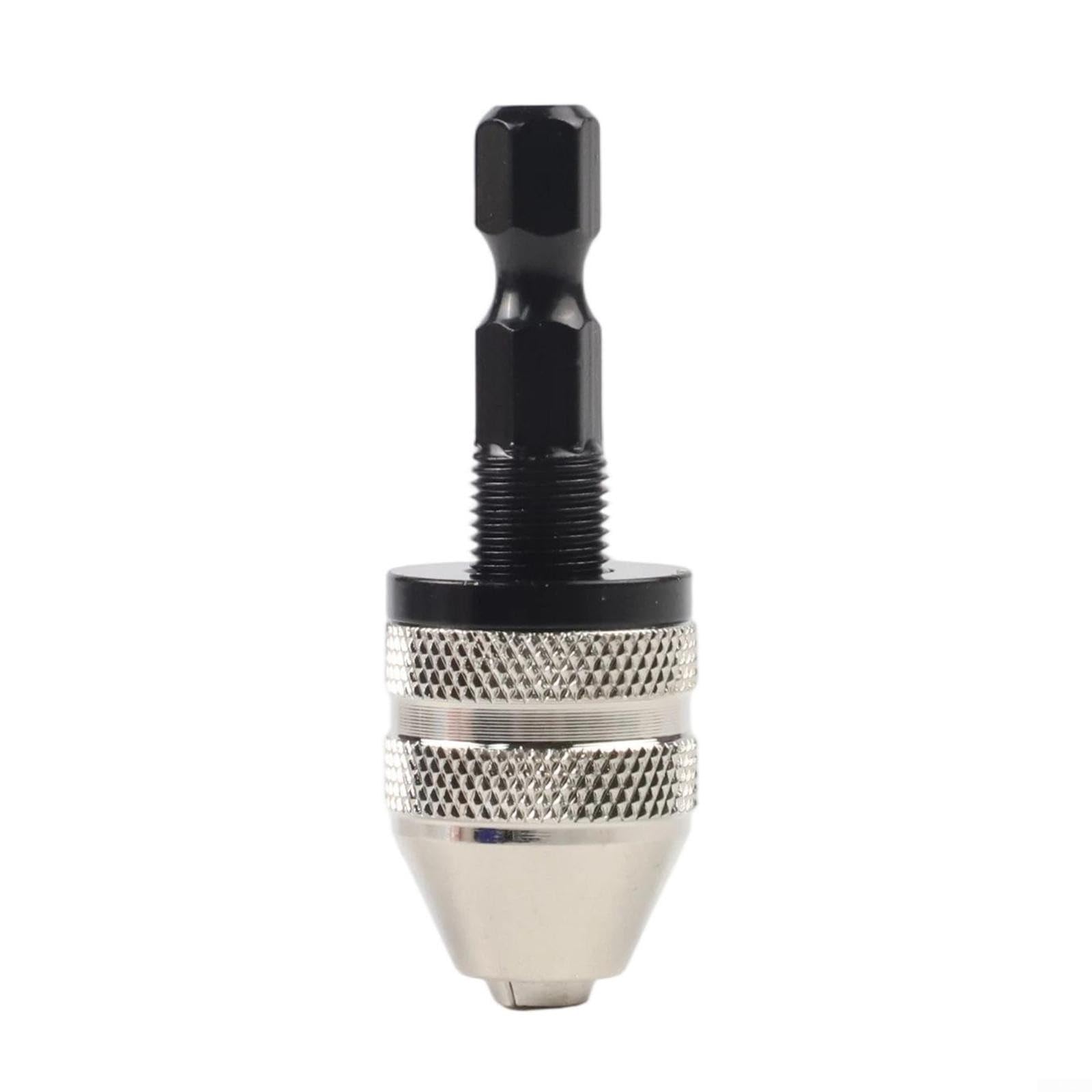 Keyless Drill Chuck Adapter With Hex Shank For 0.3 To 3.4 Mm Round Bits And 1/4 Inch Drivers In Finish For Power Tools