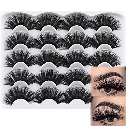 Lashes 25mm Mink Lashes Fluffy Pack HeyAlice Thick 10 Pairs Dramatic False Eyelashes Bulk 8D Volume Full Long Fake Eyelashes