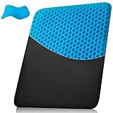 OSWCHIC Gel Seat Cushion Pressure Relief Double Layer Honeycomb Breathable Chair Cooling Pad for Car Driver Office Wheel Chair Tailbone Sciatic Nerve Spine Pain Relief