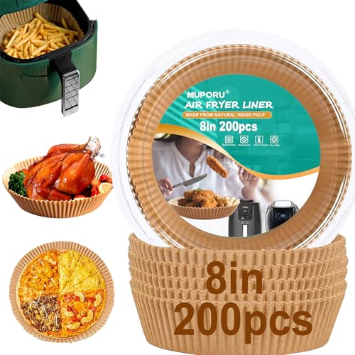 4 qt Air Fryer Liners, Ninja Foodi Liners, 200Pcs Air Fryer Liners Disposable 5qt 8 Inch Round, Circle Liners for Ninja AF101 AF150 XL AF161