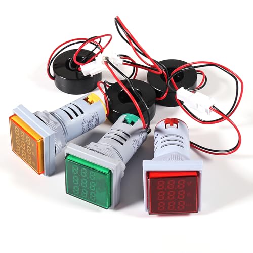 Image of 3PCS AC Current Voltage Amperage Power Energy Panel Meter LCD Digital Display Ammeter Voltmeter Multimeter with CT AC 60-500V 0-100A 20-75 Hz Multi-Function Power Monitor