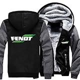 QaQhk Herren Sweatshirt Kapuzenjacke voller Reißverschluss Winter verdickte warme Jacke Jacke lässig plus Größe Kapuzenpullover FENDT plus Fleece-Baseballuniform，schwarzgrau，M