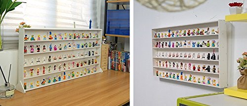 アクリル製 ミニフィギュアコレクションケース 80体収納 木製 ホワイト Amazon | DIY アクリル ミニフィギュアコレクションケース 80体 収納
